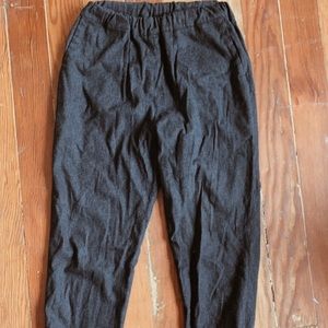 Grey striped wool trousers